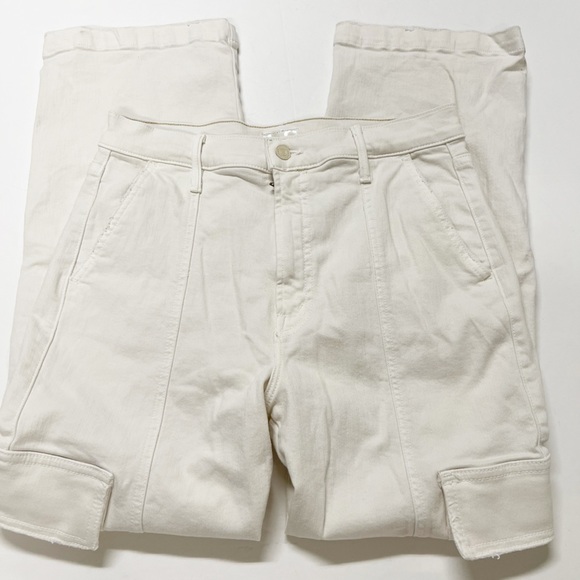 MOTHER Denim Womens Cream Puffs The Rambler Cargo Ankle High Waist Jean Size 29 - Picture 3 of 14